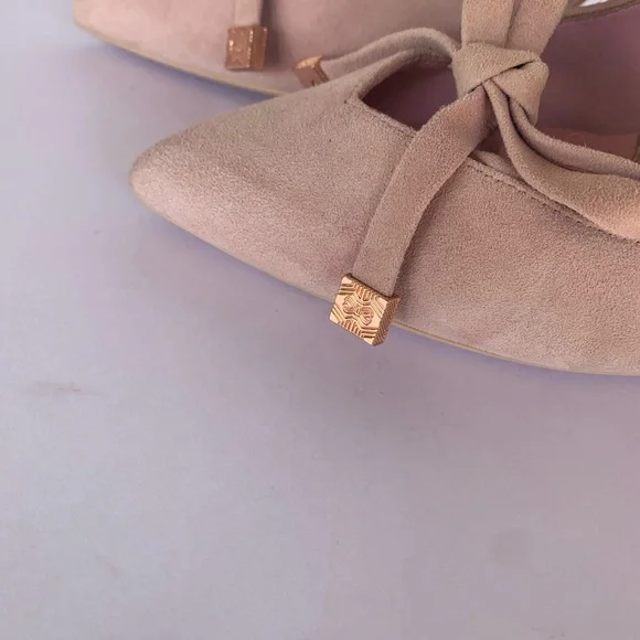 Ted Baker London Gewell Pink Suede Bow Heel Pumps Size 9 - Picture 2 of 15